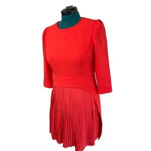 CC&DD Red Pleated Dress, Size M